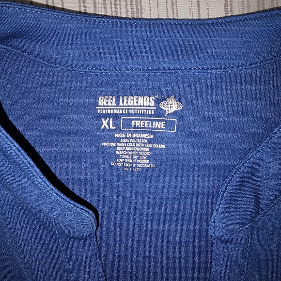 NEW Reel Legends Men's Slate Blue Long Sleeve Shirt - Picture 3 of 12